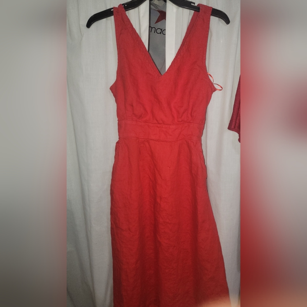 Cynthia Rowley Red Sleeveless V-Neck Sundress